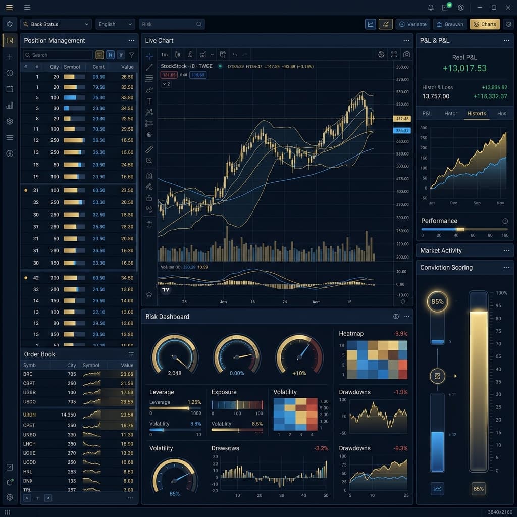 QuantRead dashboard showing the kind of live system context reviewed after a difficult market open.